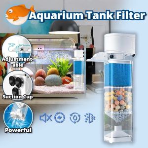 Aquarium Water Pump Filter 6 In 1 Silent Aeration Wave Maker Waste Separator Submersible Fish Tank