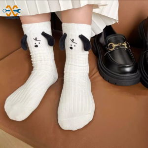 Zuoguan Dễ Thương 3D Con Chó Tai Bông Vớ Với Chống-Trượt Thiết Kế Cho Phụ Nữ Và Nam Giới Thời Trang Và Thoải Mái Cho mặc hàng ngày