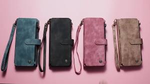 Cross-Border Application iPhone14Pro Samsung phone case S22 Flip-cover card wallet with double-layer shockproof case