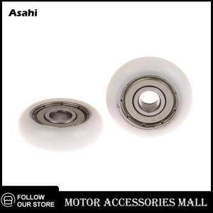 💖💓【Special price】💖💓Asahi Motor 2ชิ้น6x25x7มมพื้นผิวทรงกลมยางเคลือบลูกรอกห่อ POM แบริ่งแบริ่งแบริ่งแบริ่งพลาสติกอุปกรณ์เฟอร์นิเจอร์