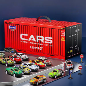 【24H】48 Mini Pull-Back Car Set ChildrenS Inertia Toy Car Boys Gift Parking Alloy Car 48 Cars