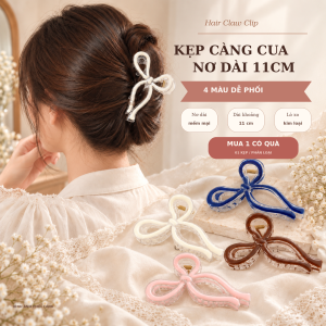 Kẹp Tóc Càng Cua Hình Nơ Dài 11cm Nhựa Acrylic Trong Suốt Kẹp Tóc Nữ Phong Cách Hàn Quốc