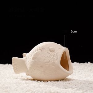LINSBAYWU Ceramic Aquarium Shrimp Hideaway Multi-style Decorative Fish Hiding Shelter Aquarium Decoration Multifunctional Mushroom Fish Cave Landscaping