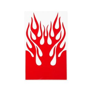 FXUP Reflective Design Motorcycle Sticker Flame Pattern Waterproof Racing Stripes Decal Multi-color Optional Vehicle Decoration Sticker Motorcycle Decoration