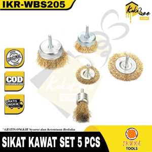 IKURA TOOLS Wire Brush set 5pcs Sikat Endbrush Mata Bor Brush Sikat Mangkok Gepeng 5pc Wire Brush Sikat Tangkai Bor Sikat Kawat Baja Bulu Kuningan 5 Pcs End Brush Crimped Wire Shank Bor Gerinda Pembesih Karat Besi Sikat Kawat Mangkok Pembersih Karatan