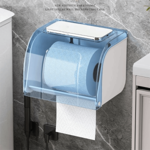 YIYU STUDIO Waterproof Toilet Paper Holder Self Adhesive Strong Bearing Capacity Toilet Roll Paper Dispenser High-quality Widen Paper Outlet Bathroom Tissue Box Home Use