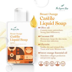 TheOrganicStop Sweet Orange Castile Liquid Soap Sabun Natural 100 ml