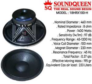 Speaker Soundqueen 18 Inch 18HRX100-H Original Professional Audio