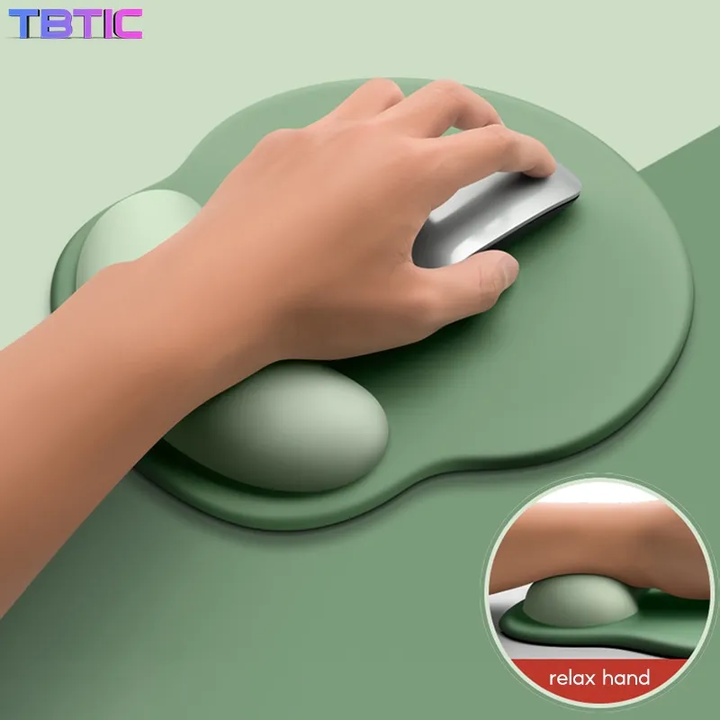 TBTIC Game Mouse Pad Wrist Rest Support Ergonomic Comfortable Silicone Non Slip Soft For Computer Laptop Tablet