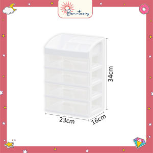 Rak Laci Meja 3 4 Susun Penyimpanan Kosmetik Organizer Stationary Putih Aesthetic Serbaguna