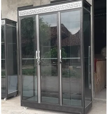 Lemari Pakain 3 Pintu/Lemari Gamis 3P Aluminium Kaca