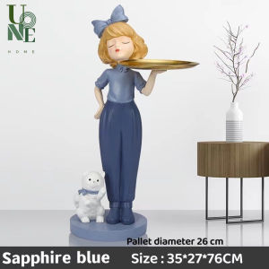 UoneHome พร้อมส่ง 💥 H017 ของแต่งบ้าน รูปปั้นโมเดล เด็กสาวผูกโบว์ ถือถาด ตุ๊กตาเรซินขนาดใหญ่สไตล์โมเดิร์น ของขวัญให้เพือน ขึ้นบ้านใหม่ ซึ่งมีประสิทธิภาพ 2559