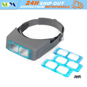 Heads Mount Magnifier Glasses Head-mounted Double Lens Magnifying Glass with 4 Magnifications for Jewelry and Reading
