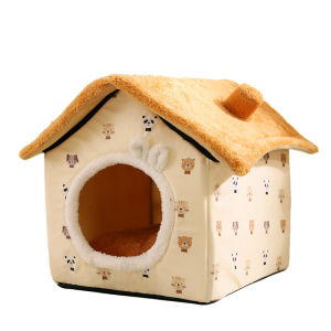 Cat Bed Winter Warm Closed Foldable Pet Sleeping House Removable Washable Cover Cozy Cushion All Season Tempat Tidur