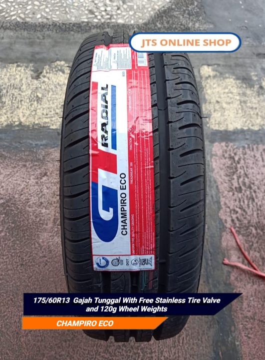 175/60R13 Gajah Tunggal With Free Stainless Tire Valve and 120g Wheel ...