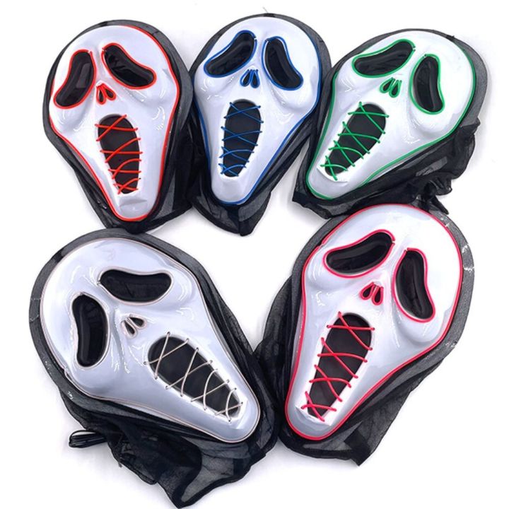 Masque Scream Ghost Face En Latex - Pour Halloween, Cosplay, Maisons Hantées - Taille Unique Ajustable