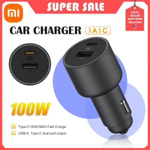 Xiaomi 100W Bluetooth 5.0 FM Transmitter Mp3 Player Type-C Dual USB Car Charger Dual Output USB-A Type-C Super Fast (Car Charge)