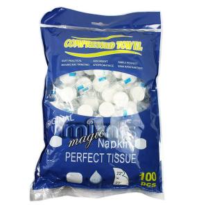 100Pcs Portable Compressed Towel Mini Disposable Cotton Face Towels for Beauty Travel Camping