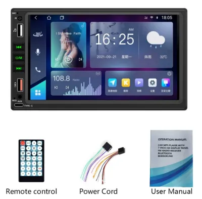 (Stok Siap) 7 Inch Head Unit Radio Mobil 2Din Universal HD Mirrorlink Mobil MP5 Multimedia Player Layar Sentuh Stereo HD dengan tv Dukungan Bluetooth Radio FM/USB/kartu TF Fungsi