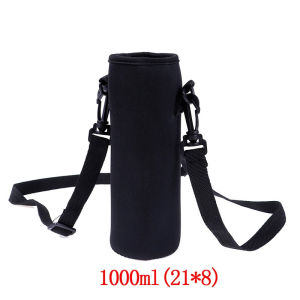 Neoprene Water Bottle Cover with Strap - Insulated Carrier for Gym Shoulder & Handheld Use