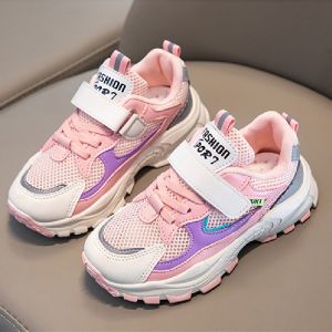 Childrens Sports Shoes Boys and Girls Casual Shoes Net Step Flying Shoes Velcro Sports Shoes Multi-purpose Non-slip Sports Shoes