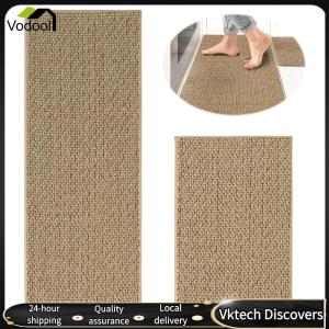 【Vodool】 Linen-Look Kitchen Mats Non-slip Kitchen Rug Absorbent Woven Kitchen Runner Stain Resistant for Floor