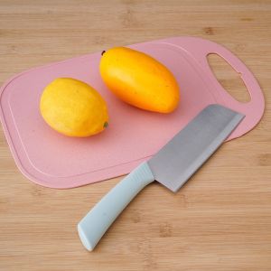 Talenan Plastik Tebal Anti Jamur Foodgrade Anti Slip Potong Daging Buah Sayur Jerami Gandum Alat Dapur Multifungsi Talenan Cherry
