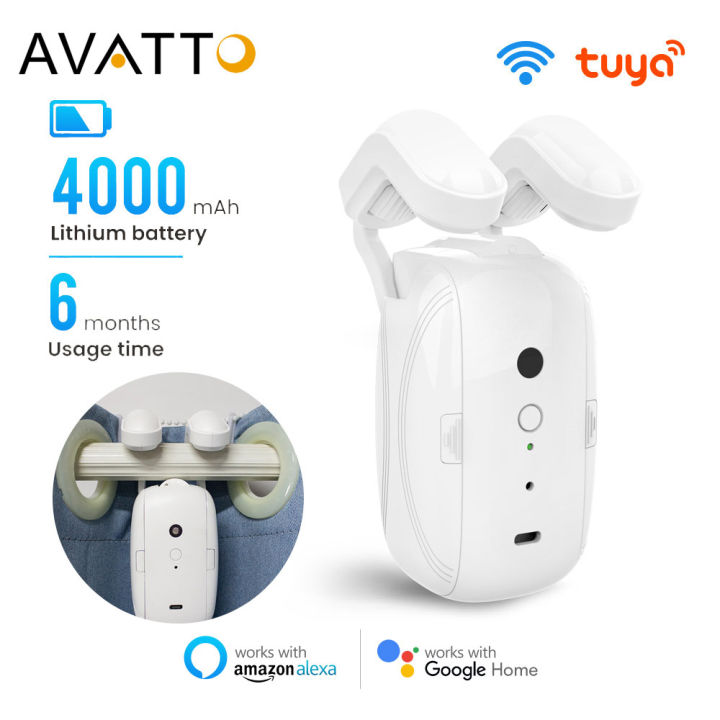 AVATTO Tuya หุ่นยนต์ควบคุมระยะไกลม่านไฟฟ้าอัจฉริยะ Wi-Fi สำหรับโรมันผ้า ...