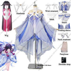Hot GenshinImpact Damselette Columbina Cosplay Costume New Arrival Outfits Halloween Carnival Party Role Play Uniform Wigs Women h2610
