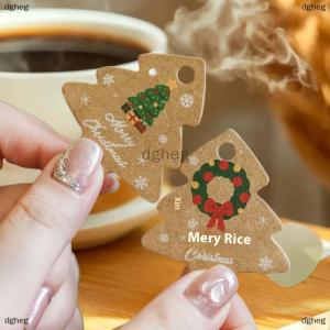 [COD] dgheg 48pcs Xmas Tree Tags Gift Bags Hanging Kraft Paper Tag Retro Christmas Candy Cookies Packaging Supplies Noel Navidad Decoration