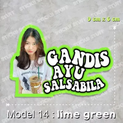 New colour Stiker Foto Wajah dan Tulisan Nama Custom