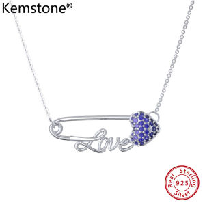 Kemstone S925 Sterling Silver Full 4A Cubic Zirconia Purple Blue Heart Gold Plated Stud Earrings for Womens Gift Jewelry