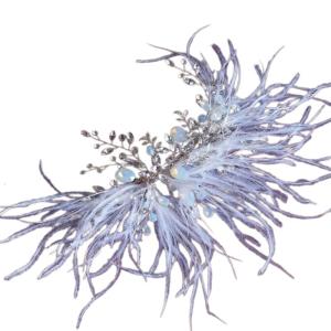 Vintage Inspired White Feather Tiaras Hair Clip for Weddings and Bridal Parties Hair Accessories for Women