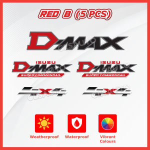 ISUZU DMAX Car Sticker Body Side Front Rear Decal - DMAX 07 Super Commonrail Pelekat Kereta 4x4