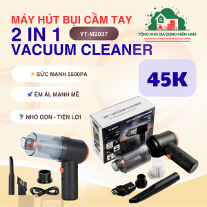 Máy Hút Bụi Cầm Tay Đa Năng Cho Ô Tô & Gia Đình | 12V Không Dây Lực Hút 5500Pa Pin sạc tiện lợi
