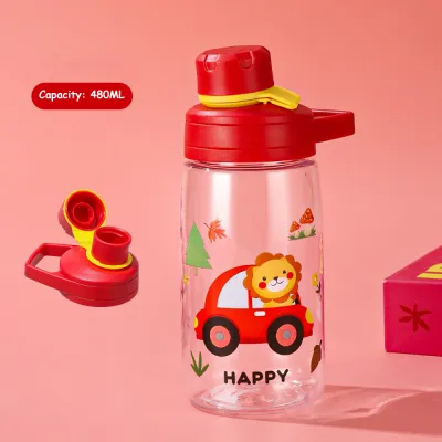 【Free Shipping】650ML Kids Straw Cup With Strap Cute Antlers Water Bottle For Kids Plastic Tumbler Water Bottle For School Portable Tumbler For Kids Boys Girls BPA Free