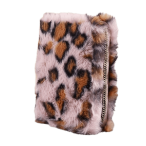 PENTU Soft Leopard Print Coin Purse Large Capacity Furry Short Card Holder Versatile Multi-Card Slot Storage Bag Daily Use