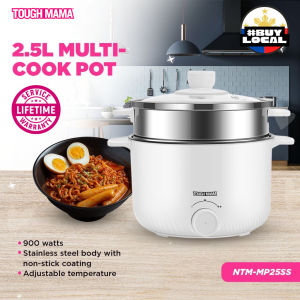 Tough Mama NTM-MP25SS Multicooker Matte Black Multipot Nonstick with Steamer Rice Cooker Adjustable