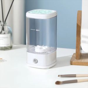 HUNIU Khô nhanh Máy làm sạch cọ trang điểm Trong suốt Làm sạch sâu hiệu quả Dụng cụ rửa mỹ phẩm điện Hiệu quả Tiện lợi Hộp đựng cọ trang điểm Dành cho bông phấn trang điểm