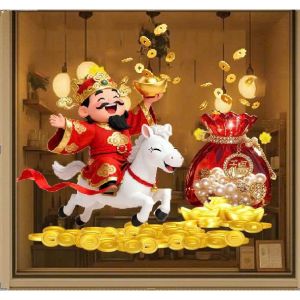 (HCM) Decal dán kính trang trí tết xuân Bính Ngọ 9 Binbin TTT09 decor văn phòng nhà hàngkhách sạn