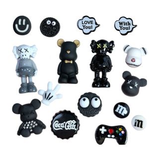 Jibbitz Crocs Charm 564 Pin Sandal Kvvs Bear Hitam Hiasan Sendal Sepatu Lubang Flat Charms Markibe Jibbitz Sepatu Sandal Pin Charms Motif Mainan Lucu