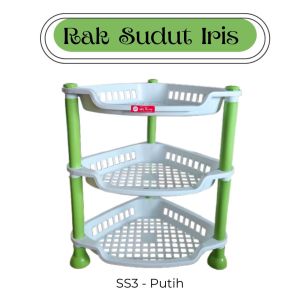 Rak Sudut Iris Serbaguna Susun 3 / Rak bumbu Plastik 3 Susun