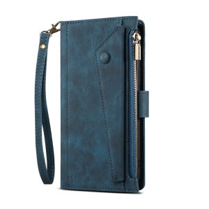 FCWallet Flip Leather Case For OPPO Reno 11 12 13 14 Pro Reno11 Mobile Phone Case For Rope Luxury Zipper Smartphone Android Cover