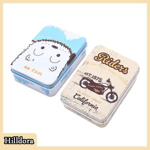[Hilldora] Mini hộp thiếc với nắp di động hình chữ nhật lưu trữ nhỏ container rỗng kẹo trường hợp Hộp quà tặng bao bì tổ chức