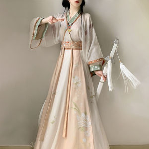 daidai (Ready Stock) Women Hanfu Set Elegant Floral Chinese Traditional Dress Fairy Costume Outfit