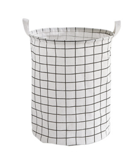 ตะกร้าผ้าพับได้ ผ้าธรรมชาติ สีดำ เทา สำหรับหมอนที่ทำการสัมผัส ทรงกลม พกพาได้ ขาว Basket