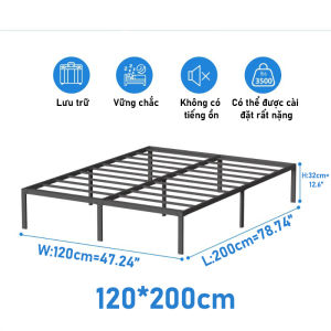 giường sắt màu đen khung gầm giường đơn/giường đôi/giường Kim loại giường nữ hoàng Khung gầm bàn gia cố và bền giường