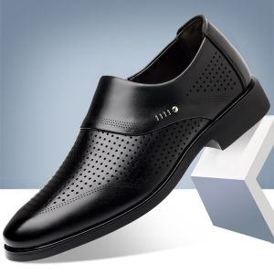 [Free Shipping] MenS Shoes 2026 New Summer Casual Business Leather Shoes Hollowed-Out White Sneakers Breathable Soft-Soled Mid-Cut Sandals Breathable Soft-Soled Mid-Cut Sandals