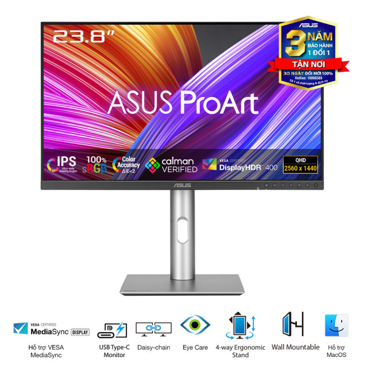 Màn Hình Đồ Họa  ASUS ProArt Display PA24ACRV - 24 inch, IPS, QHD (2560 x 1440) - Hàng Chính Hãng