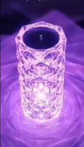 โคมไฟคริสตัลรูปดอกกุหลาบสำหรับคู่รัก โคมไฟสร้างบรรยากาศหลากสี RGB ไฟกลางคืนรูปกลีบดอกไม้ข้างเตียง led ไฟกลางคืน